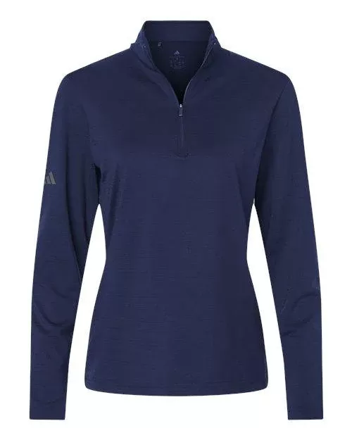 Adidas Women's Textured Stripe Quarter-Zip Pullover A709