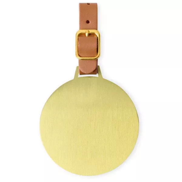 Ahead Antique Brass Large Round Golf Bag Tag
