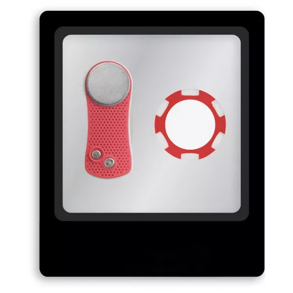 Ahead Red/Silver Switchfix Divot Repair Tool & Poker Chip Ball Marker Gift Set