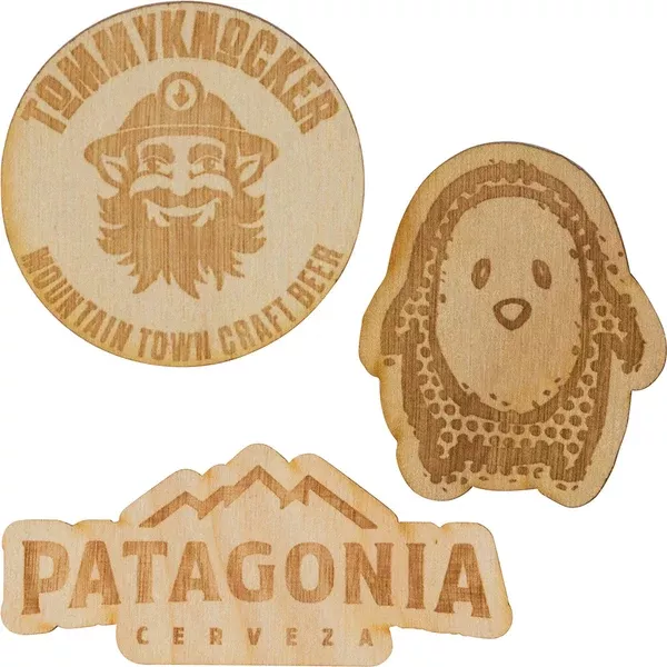 BCG Wood Wood Stickers: 2" W x 2" H
