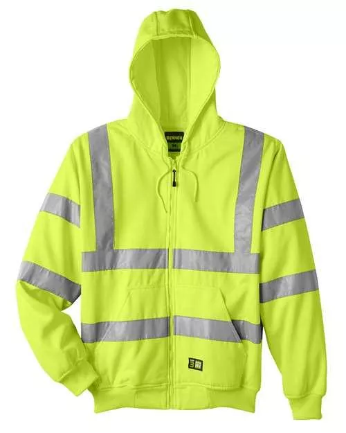 Berne Apparel Berne Hi-Vis Class 3 Lined Hooded Sweatshirt HVF021