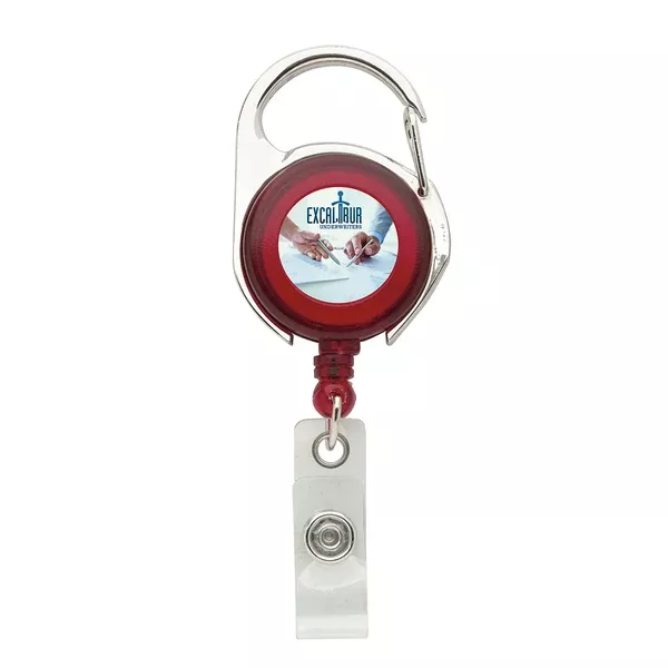 BIC Translucent Red Carabiner Badge Holder
