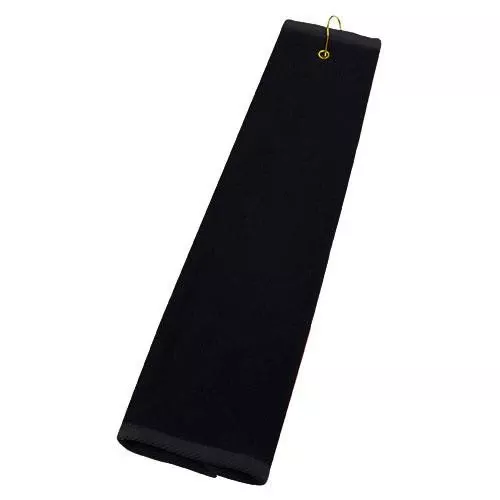 Black Golf Tri-Fold Towel