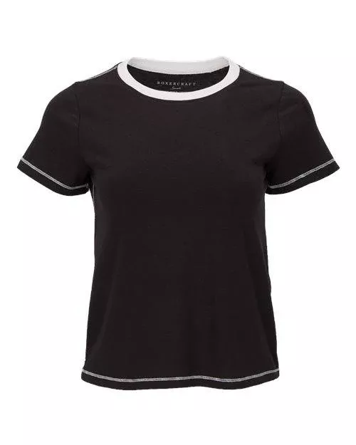 Boxercraft Women's Contrast Stitch Baby Tee BW2106