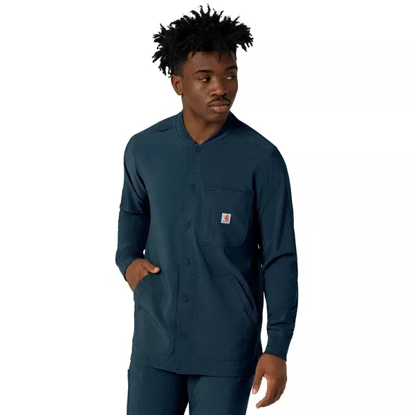 Carhartt Men's Navy Five-Pocket Modern Fit Shirt Jacket