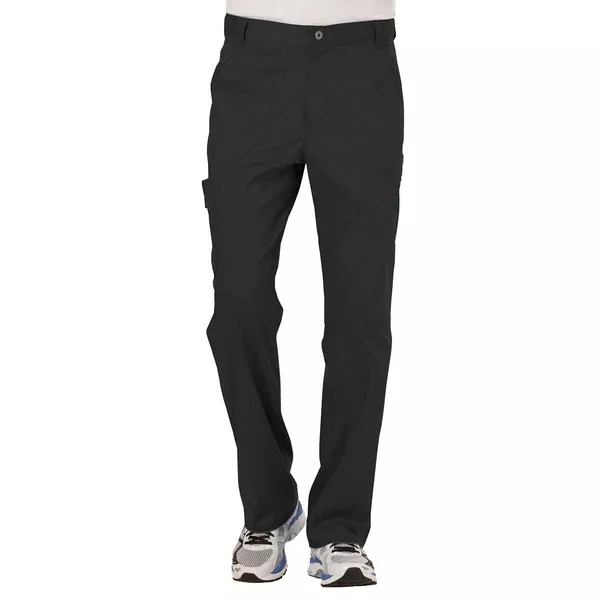 Cherokee Men's Black Workwear Revolution Fly Front Drawstring Cargo Pant