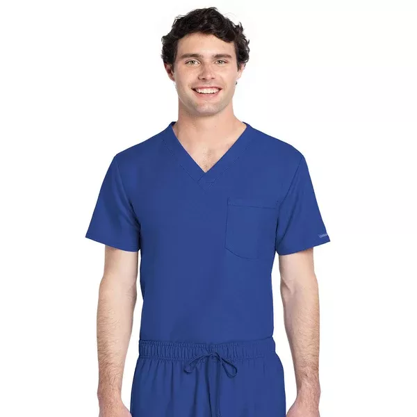 Cherokee Unisex Galaxy Blue 1-Pocket V-Neck Top