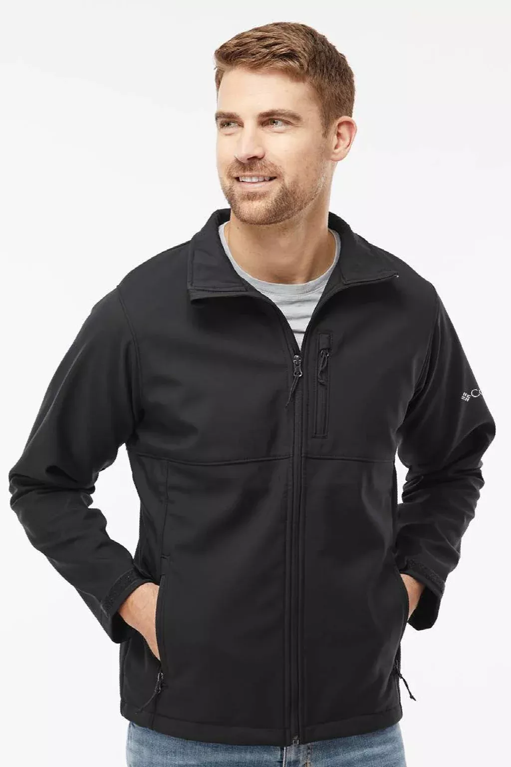 Columbia Mens Ascender Wind & Water Resistant Soft Shell Full Zip Jacket - Black