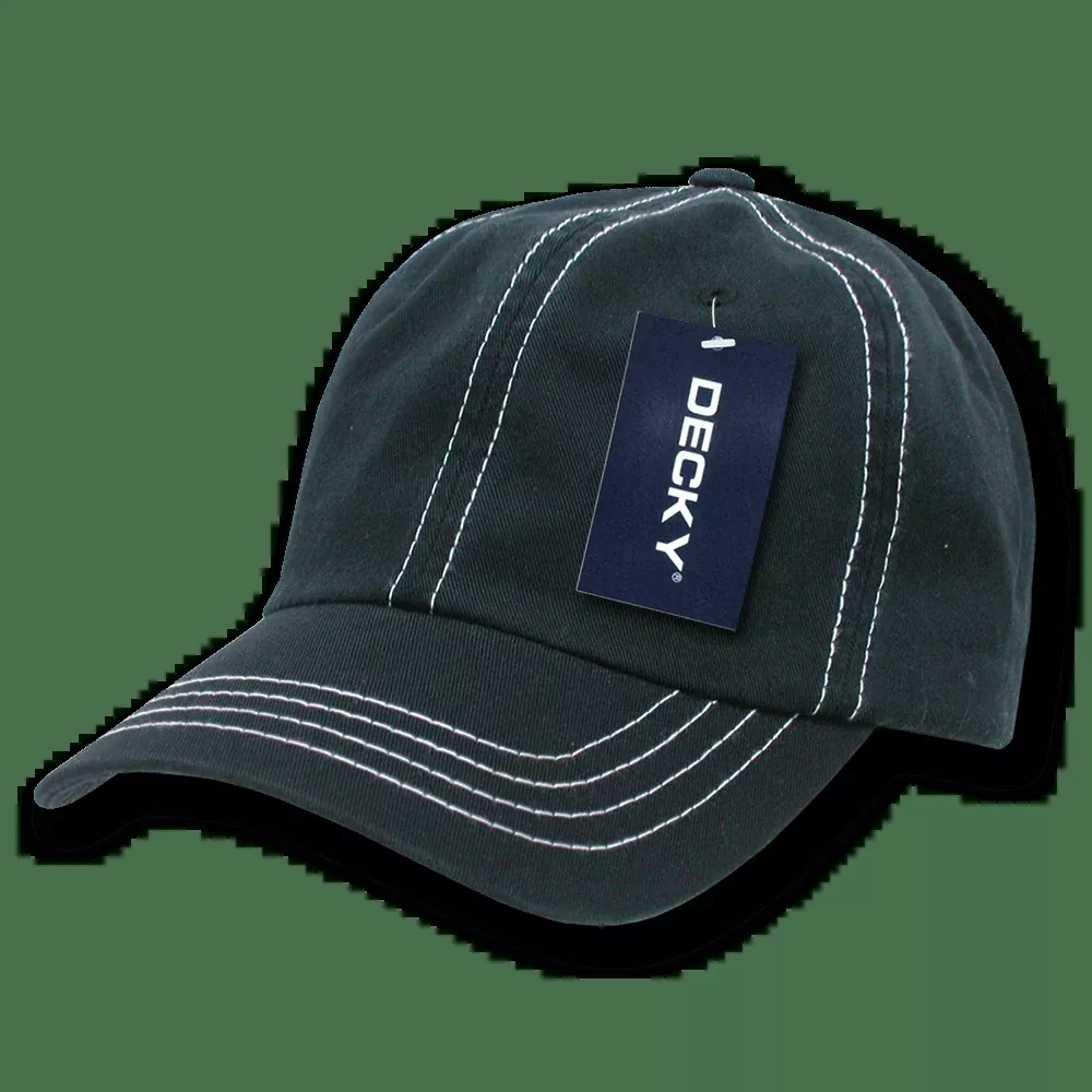 Decky 6 Panel Low Profile Relaxed Contra-Stitch Dad Hat | Decky 111