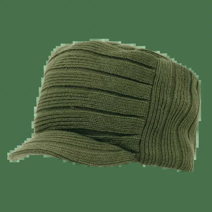 Decky Knitted Flat Top Cap w/ Visor | Decky 615