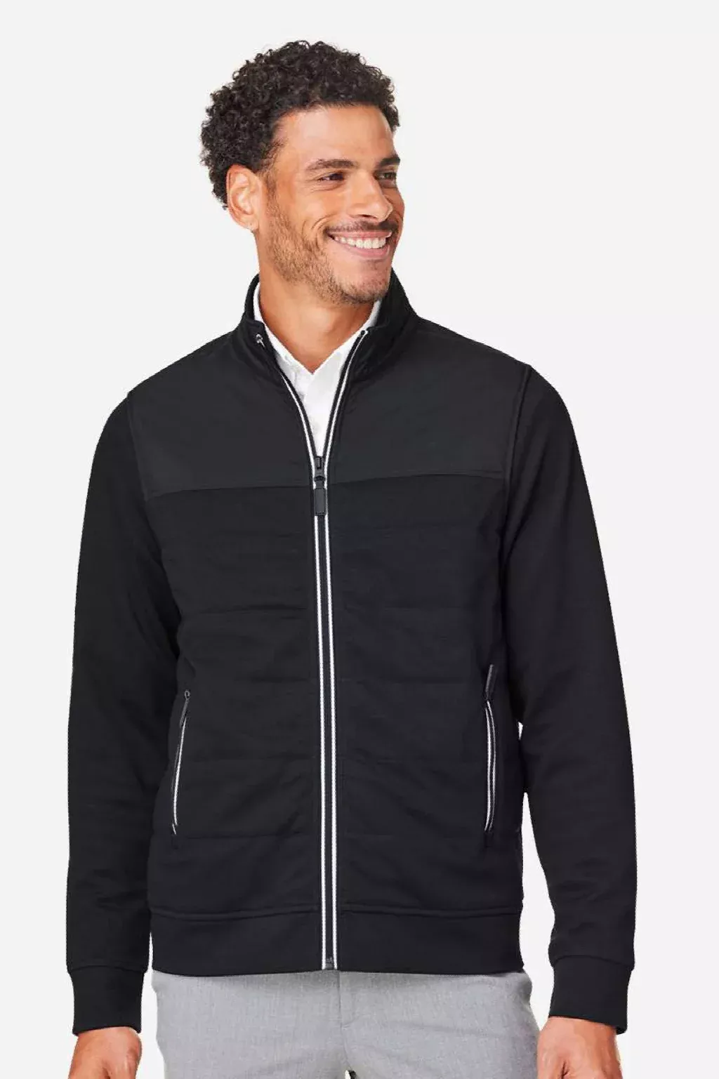 Devon & Jones Mens Water Resistant Full Zip Club Jacket - Black