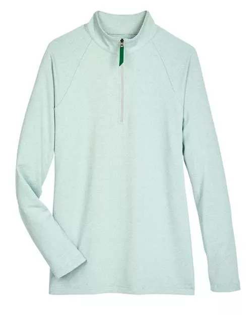 Devon & Jones Women's CrownLux Performance Clubhouse Micro-Stripe Quarter-Zip Pullover DG480W
