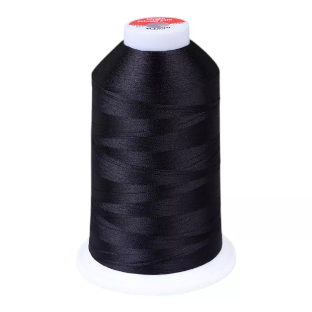 Gingko 646 PolySHINE #40 5000M Embroidery Threads-Black Blue