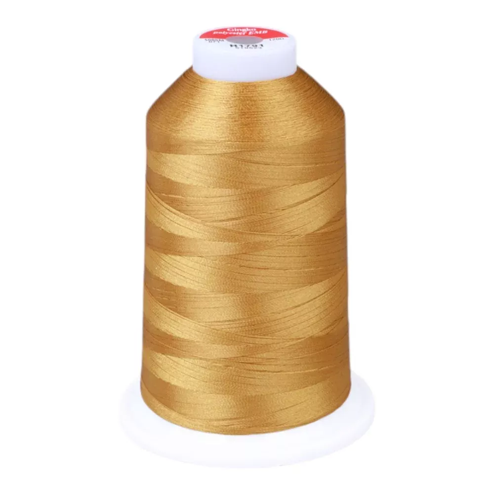 Gingko 646 PolySHINE #40 5000M Embroidery Threads-Brown Gold