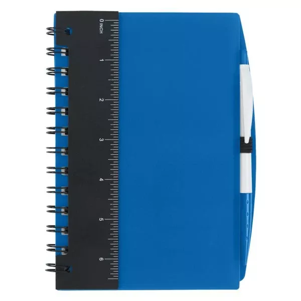 Good Value Blue 5" x 7" Ruler Notebook with Flags and Stylus Pen