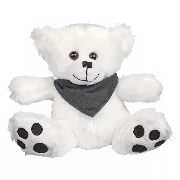 Hit 8 1/2" Big Paw White Bear with Navy Bandana