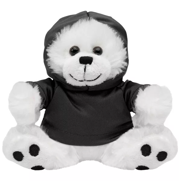 Hit 8 1/2" Big Paw White Bear with Navy Hoodie