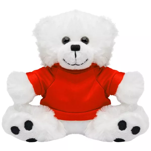 Hit 8 1/2" Big Paw White Bear with Orange T-Shirt