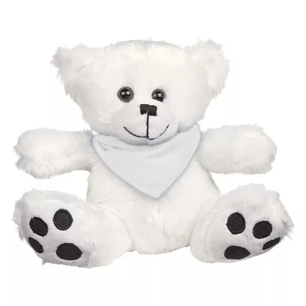 Hit 8 1/2" Big Paw White Bear with White Bandana