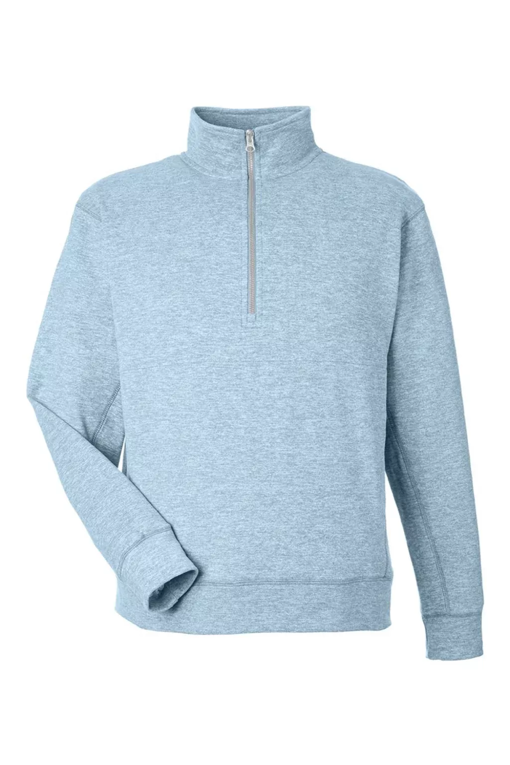 J America Mens Electric Fleece 1/4 Zip Sweatshirt w/ Pockets - Electric Sky Blue