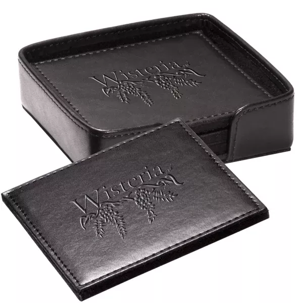 Leeman Black Times Square Coaster Set