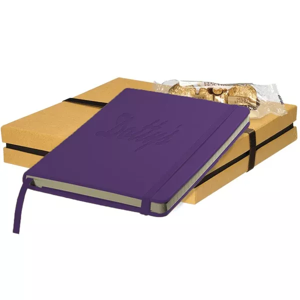 Leeman Purple Tuscany Journal and Ferrero Rocher Chocolates Gift Set
