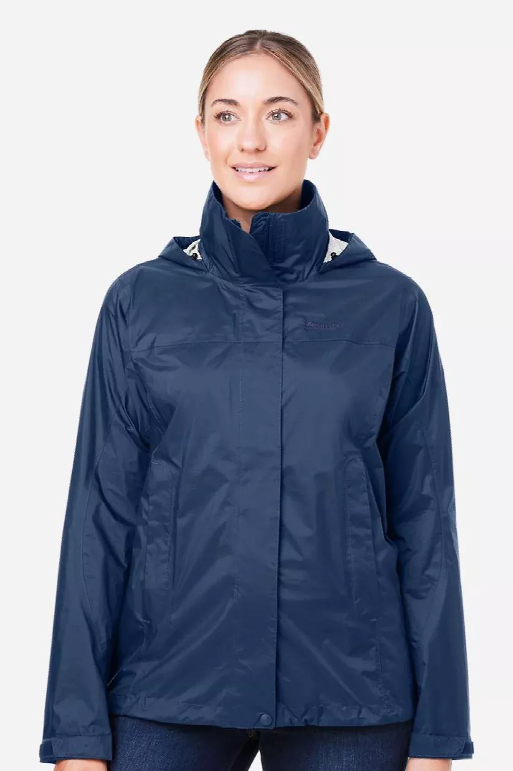 Marmot Womens PreCip Eco Waterproof Full Zip Hooded Rain Jacket - Arctic Navy Blue