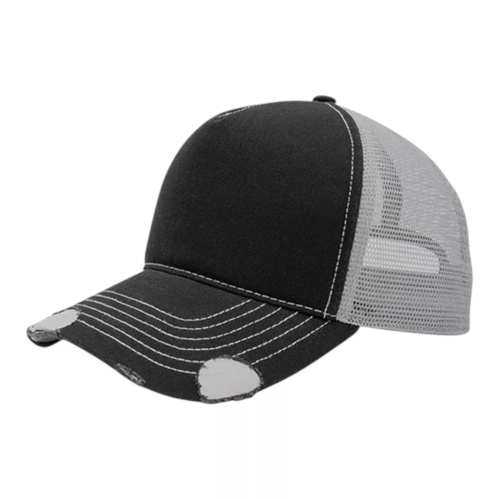 Mega Cap 6984 Distressed Cotton Twill Mesh Trucker