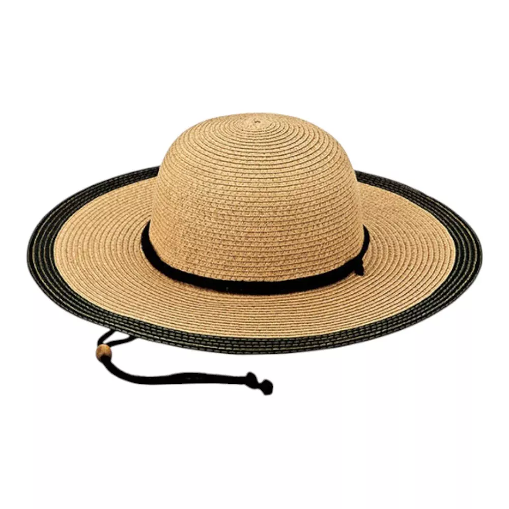 Mega Cap 8237 Ladies' Toyo Braid Color Block Sun Hat