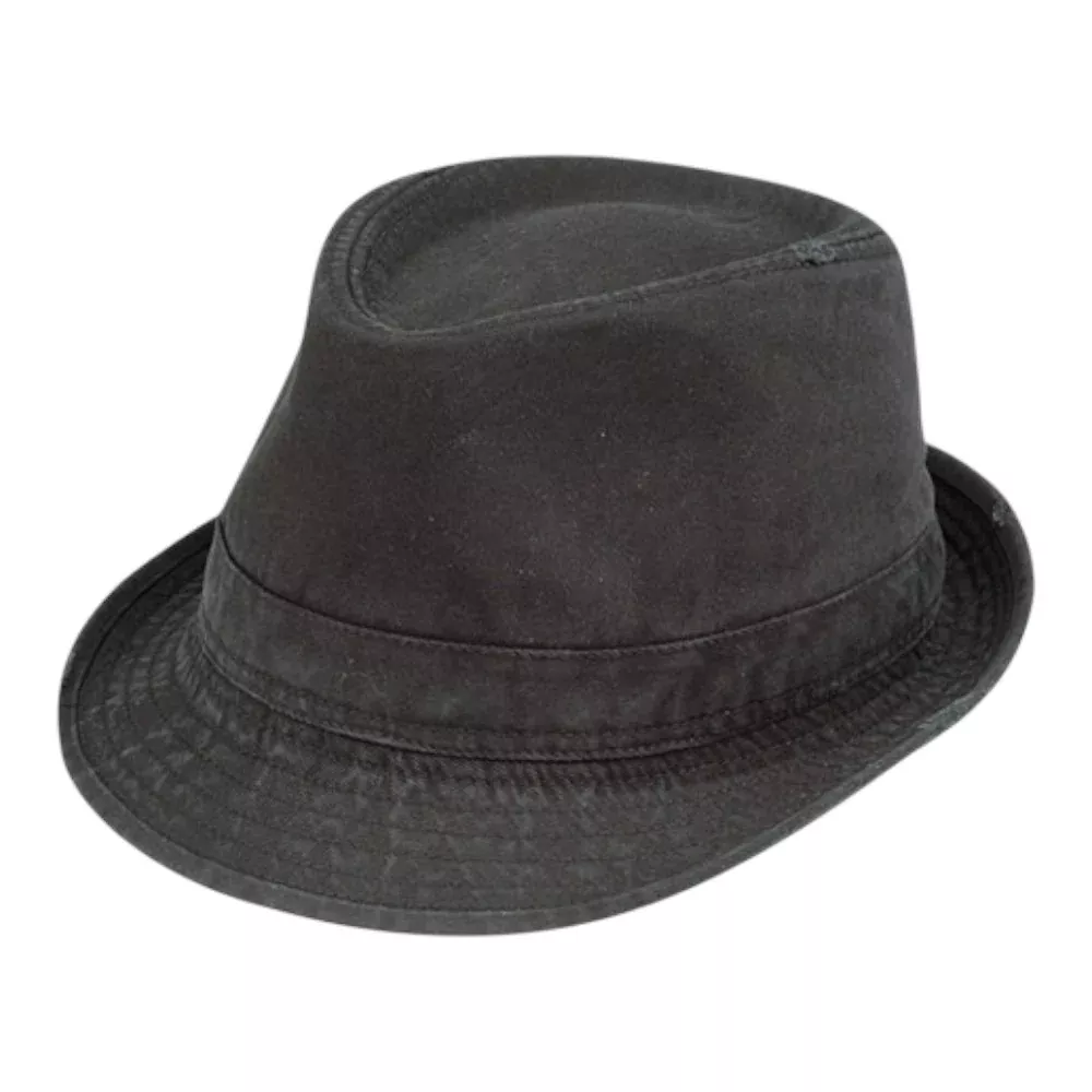 Mega Cap 8922B Washed Fedora Hat with Distressed Look