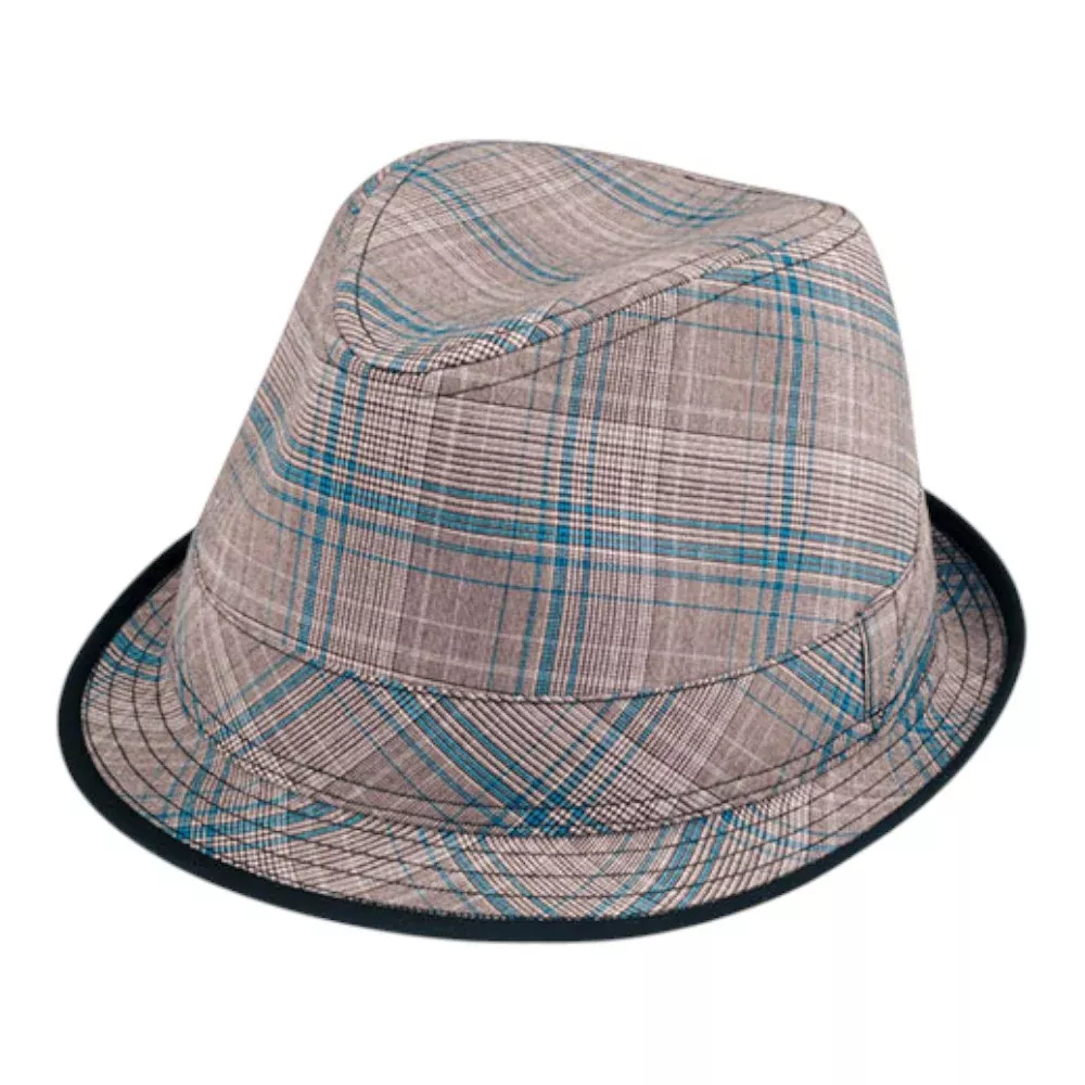 Mega Cap 8924 Plaid Fedora Hat