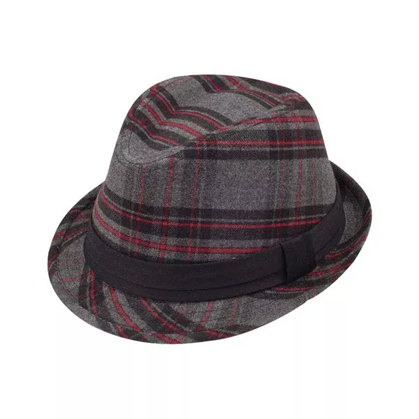 Mega Cap 8933 Brushed Plaid Fedora Hat