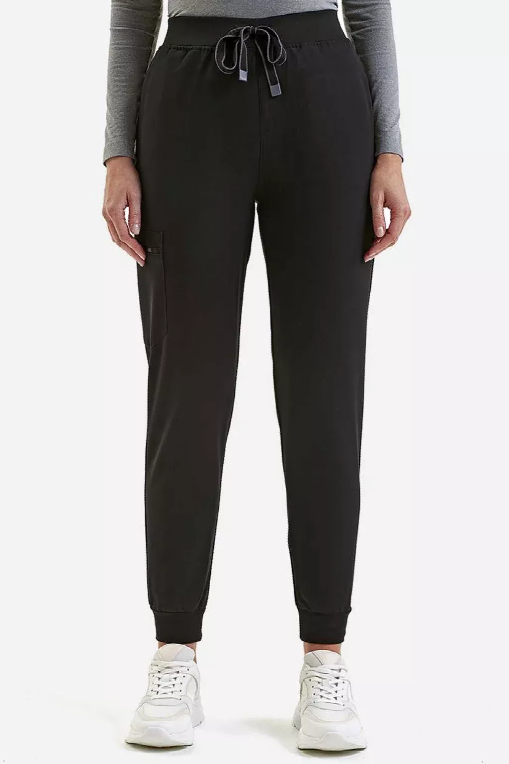 Onna Womens Energized Stretch Jogger Scrub Pants w/ Pockets - Black