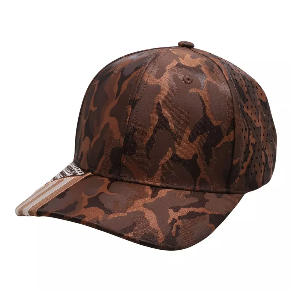 Pit Bull PB270 Shiny Camo Perforated US Flag Embroidery Visor