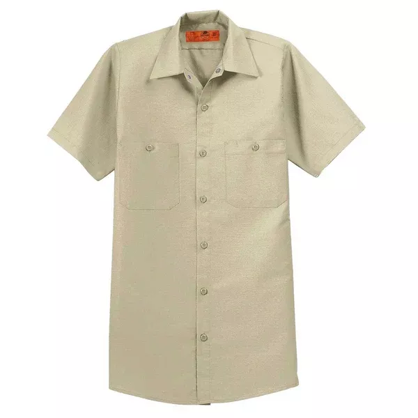 Red Kap Men's Light Tan Short Sleeve Industrial Work Shirt