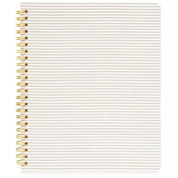 Sugar Paper Grey Ticking Stripe Spiral Notebook