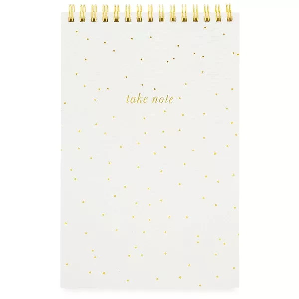 Sugar Paper White + Gold Scatter Dot Top Spiral Notebook