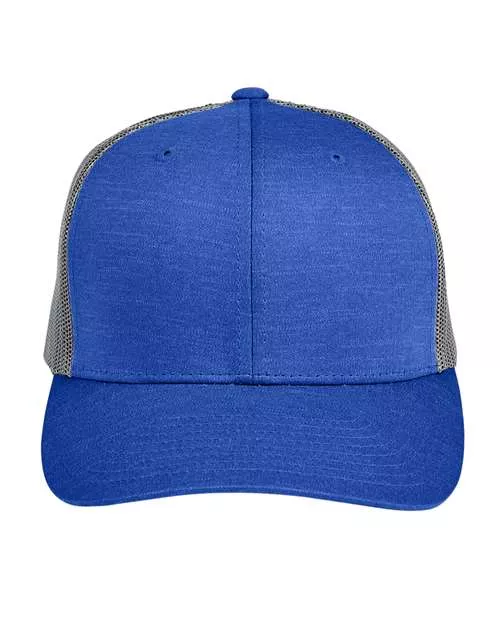 Team 365 TT802 Zone Sonic Heather Trucker Cap by Yupoong – Sonic Heather Interlock with Mesh Back | Adjustable