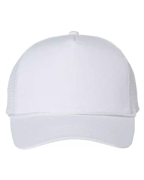 Valucap 8804H Five-Panel Trucker Cap – 65/35 Cotton/Polyester Front with 100% Polyester Mesh Back