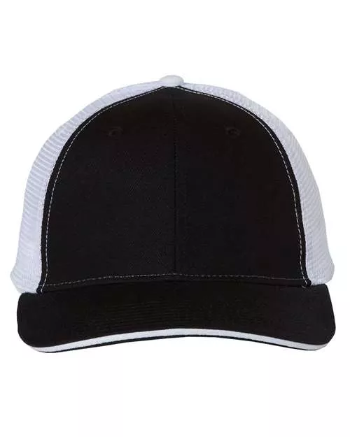 Valucap S102 Sandwich Trucker Cap – 55/45 Cotton/Polyester Twill Front | 100% Polyester Mesh Back | Sandwich Visor