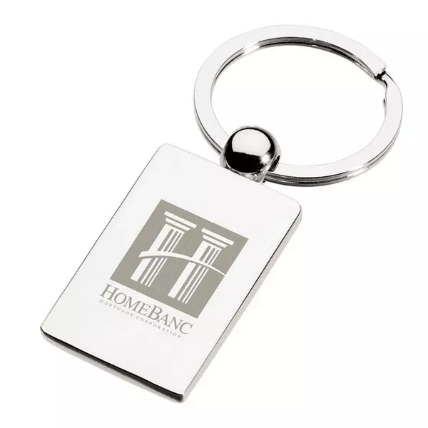 Valumark Silver Rectangle Chrome Swivel Keyring